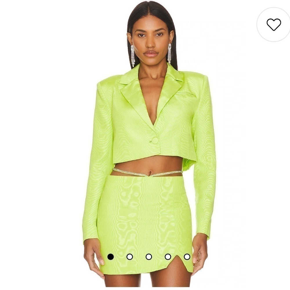 Camila Coelho Hannah Cropped Blazer in Apple Green